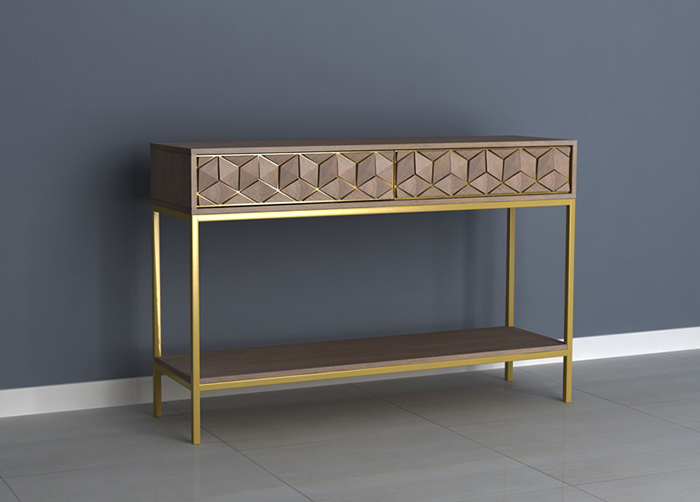 Elyse Grey Stained Mango Wood Console - Click Image to Close